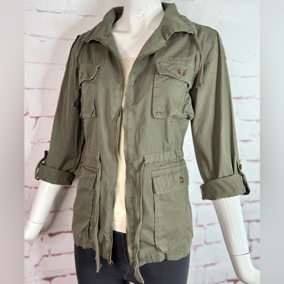 BAR III Army Green XS Utility Safari Cotton Field Jacket Size Extra Small - Picture 2 of 15
